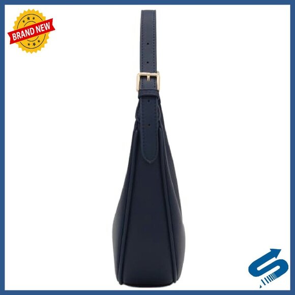 Faux Leather Shoulder Bag with Adjustable Strap, 11" Wide - Picture 4 of 8